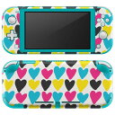 igsticker Nintendo Switch Lite 専用 デザインスキンシール 全面 ニンテンドー スイッチ ライト 専用 ゲーム機 カバー アクセサリー フィルム ステッカー エアフリー 007976 カラフル　ハート　模様