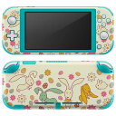 igsticker Nintendo Switch Lite 専用 デザインスキンシール 全面 ニンテンドー スイッチ ライト 専用 ゲーム機 カバー アクセサリー フィルム ステッカー エアフリー 008029 花 兎 うさぎ イラスト