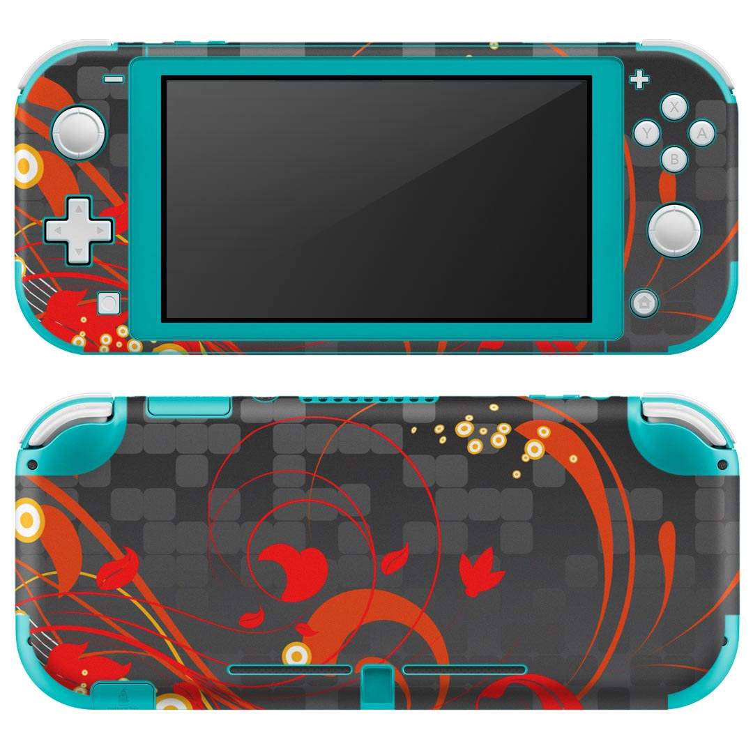 igsticker Nintendo Switch Lite 専用 デザインスキンシール 全面 ニンテンドー スイッチ ライト 専用 ゲーム機 カバー アクセサリー フィルム ステッカー エアフリー 008041 植物 赤 レッド デザイン