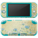 igsticker Nintendo Switch Lite 専用 デザインスキンシール 全面 ニンテンドー スイッチ ライト 専用 ゲーム機 カバー アクセサリー フィルム ステッカー エアフリー 008052 花 水色 レトロ 水彩