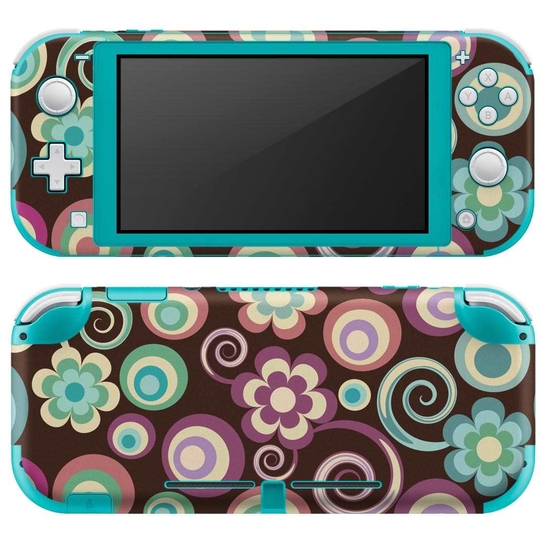 igsticker Nintendo Switch Lite 専用 デザインスキンシール 全面 ニンテンドー スイッチ ライト 専用 ゲーム機 カバー アクセサリー フィルム ステッカー エアフリー 008054 花　　カラフル　模様