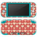 igsticker Nintendo Switch Lite 専用 デザインスキンシール 全面 ニンテンドー スイッチ ライト 専用 ゲーム機 カバー アクセサリー フィルム ステッカー エアフリー 008058 赤 レッド ピンク ハート 模様