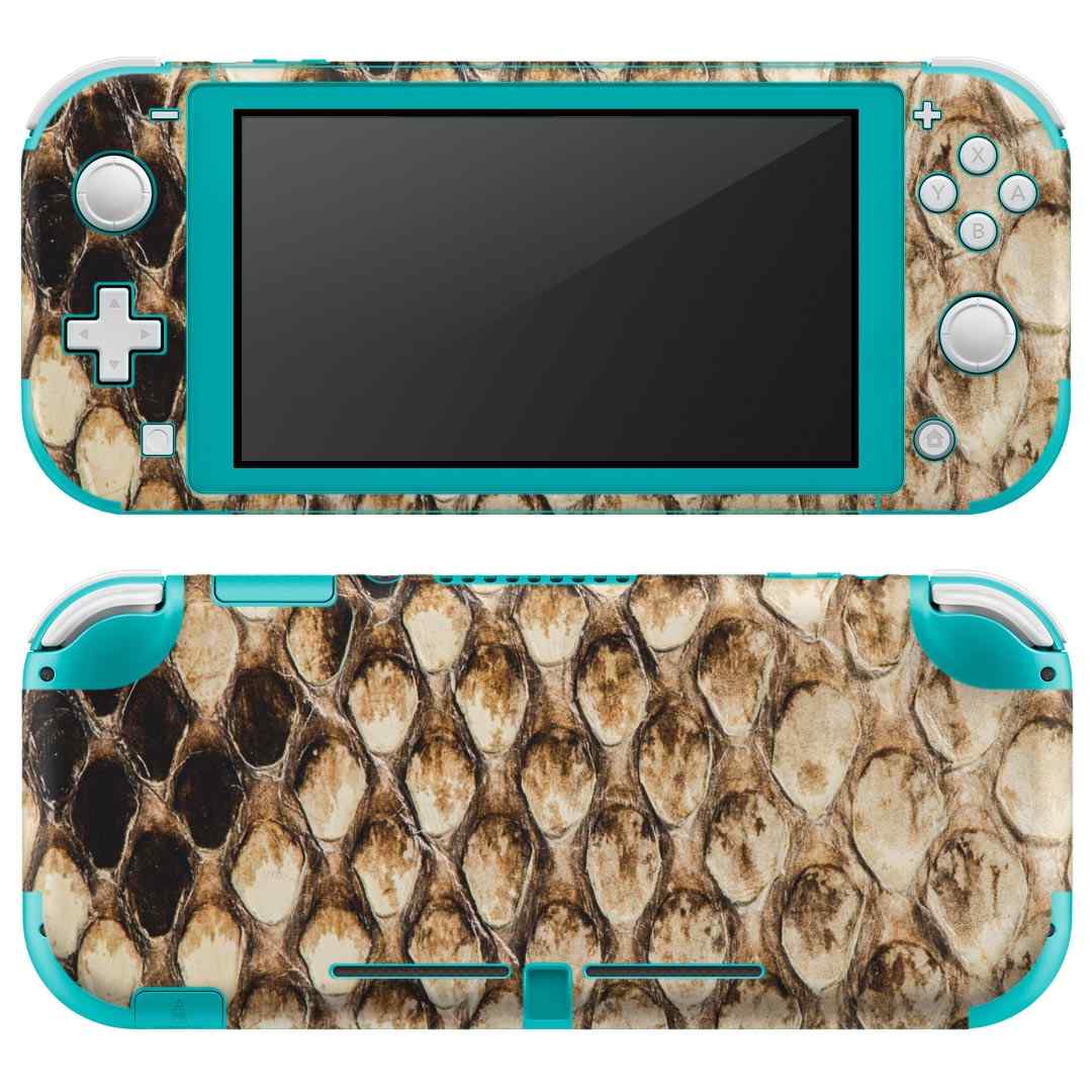 igsticker Nintendo Switch Lite 専用 デザインスキンシール 全面 ニンテンドー スイッチ ライト 専用 ゲーム機 カバー アクセサリー フィルム ステッカー エアフリー 008067 ヘビ 蛇 柄 模様 写真