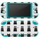 igsticker Nintendo Switch Lite 専用 デザインスキンシール 全面 ニンテンドー スイッチ ライト 専用 ゲーム機 カバー アクセサリー フィルム ステッカー エアフリー 008089 白黒 動物 犬 猫 兎 アイコン