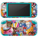 igsticker Nintendo Switch Lite 専用 デザインスキンシール 全面 ニンテンドー スイッチ ライト 専用 ゲーム機 カバー アクセサリー フィルム ステッカー エアフリー 008092 花 うさぎ カラフル 兎(2)