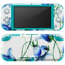 igsticker Nintendo Switch Lite 専用 デザインスキンシール 全面 ニンテンドー スイッチ ライト 専用 ゲーム機 カバー アクセサリー フィルム ステッカー エアフリー 008096 花 水彩 青 ブルー