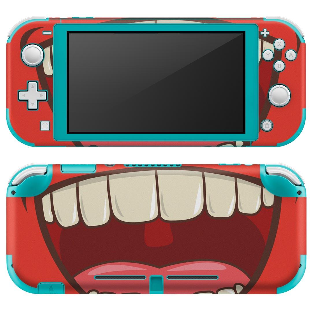 igsticker Nintendo Switch Lite 専用 デザインスキンシール 全面 ニンテンドー スイッチ ライト 専用 ゲーム機 カバー アクセサリー フィルム ステッカー エアフリー 008104 口 くち 赤 イラスト
