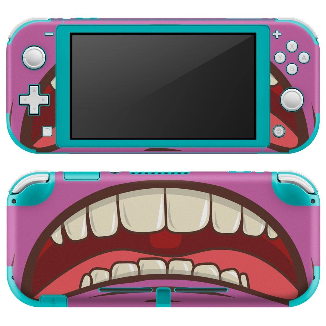 igsticker Nintendo Switch Lite 専用 デザインスキンシール 全面 ニンテンドー スイッチ ライト 専用 ゲーム機 カバー アクセサリー フィルム ステッカー エアフリー 008105 口 くち ピンク イラスト