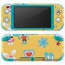 igsticker Nintendo Switch Lite 専用 デザインスキンシール 全面 ニンテンドー スイッチ ライト 専用 ゲーム機 カバー アクセサリー フィルム ステッカー エアフリー 008117 アニマル ハート 花 うさぎ 兎