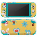 igsticker Nintendo Switch Lite 専用 デザインスキンシール 全面 ニンテンドー スイッチ ライト 専用 ゲーム機 カバー アクセサリー フィルム ステッカー エアフリー 008117 アニマル ハート　花　　うさぎ　兎