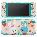 igsticker Nintendo Switch Lite 専用 デザインスキンシール 全面 ニンテンドー スイッチ ライト 専用 ゲーム機 カバー アクセサリー フィルム ステッカー エアフリー 008119 アニマル ハート うさぎ 兎 花