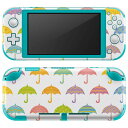 igsticker Nintendo Switch Lite 専用 デザインスキンシール 全面 ニンテンドー スイッチ ライト 専用 ゲーム機 カバー アクセサリー フィルム ステッカー エアフリー 008156 カラフル 模様 イラスト 傘 雨