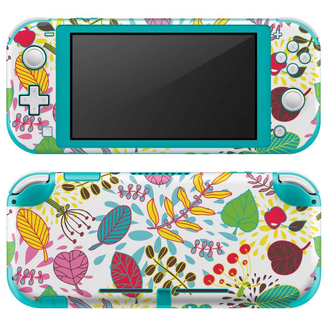 igsticker Nintendo Switch Lite 専用 デザインスキンシール 全面 ニンテンドー スイッチ ライト 専用 ゲーム機 カバー アクセサリー フィルム ステッカー エアフリー 008219 植物　花　　カラフル　模様