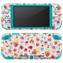 igsticker Nintendo Switch Lite 専用 デザインスキンシール 全面 ニンテンドー スイッチ ライト 専用 ゲーム機 カバー アクセサリー フィルム ステッカー エアフリー 008222 花 赤 レッド 模様 水彩