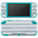 igsticker Nintendo Switch Lite 専用 デザインスキンシール 全面 ニンテンドー スイッチ ライト 専用 ゲーム機 カバー アクセサリー フィルム ステッカー エアフリー 008235 青 ブルー ボーダー 模様(2)
