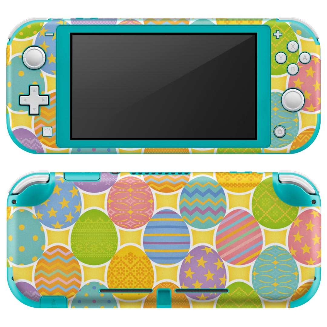 igsticker Nintendo Switch Lite 専用 デザインスキンシール 全面 ニンテンドー スイッチ ライト 専用 ゲーム機 カバー アクセサリー フィルム ステッカー エアフリー 008241 卵　たまご　エッグ　模様　カラフル