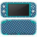 igsticker Nintendo Switch Lite 専用 デザインスキンシール 全面 ニンテンドー スイッチ ライト 専用 ゲーム機 カバー アクセサリー フィルム ステッカー エアフリー 008249 水玉 青 ブルー 模様(2)