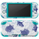 igsticker Nintendo Switch Lite 専用 デザインスキンシール 全面 ニンテンドー スイッチ ライト 専用 ゲーム機 カバー アクセサリー フィルム ステッカー エアフリー 008261 和風 和柄 亀 鶴 青 ブルー