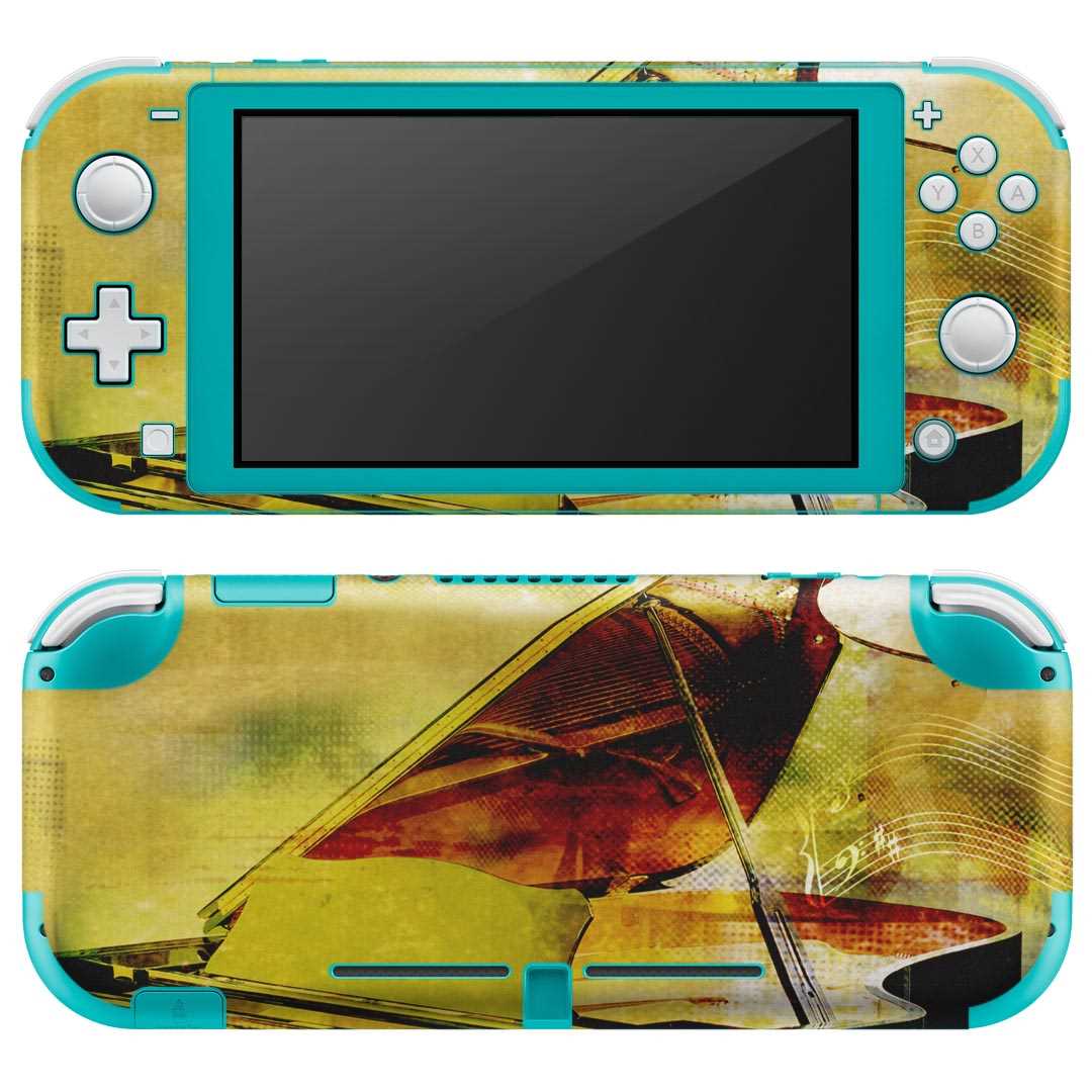 igsticker Nintendo Switch Lite 専用 デザインスキンシール 全面 ニンテンドー スイッチ ライト 専用 ゲーム機 カバー アクセサリー フィルム ステッカー エアフリー 008287 音符 楽譜 ピアノ