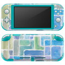 igsticker Nintendo Switch Lite 専用 デザインスキンシール 全面 ニンテンドー スイッチ ライト 専用 ゲーム機 カバー アクセサリー フィルム ステッカー エアフリー 008345 青 ブルー 水色 模様 水彩