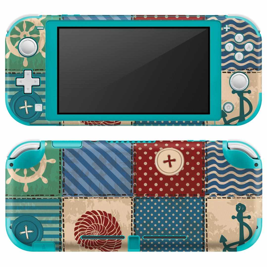 製品名 Nintendo Switch Lite専用 デザインスキンシール セット内容 Nintendo Switch Lite本体用スキンシール（裏表）各1枚 ※液晶側シールは2パーツに分かれていますニンテンドースイッチライト専用です。据え置き機のSwitch本体やJoyコンには対応していません。 商品特徴 3M社製の再剥離性シートを素材に採用し、細かな位置調整がしやすく貼り直しが容易です。また、エアフリーでもありますので気泡が簡単に逃げるので、キレイに貼ることができます。専用の業務プリンターを使い、商品画像と遜色のない美しい印刷仕上がり。 注意事項 画像はサンプルですので、ご覧の環境によっては多少色味に違いを感じる場合がございます。 イメージと違った、モニターと色味が異なるという理由での交換や返金はご対応出来かねます。スキンシールのみの販売で、ニンテンドースイッチ本体などは付属しません。シワができた場合、ドライヤーなどで軽く温め、外側に向けてシワを伸ばすように貼ってください。初回貼付時の位置調整や貼り直しは可能ですが、しっかりと押し付けて接着させた後の再剥離、再利用は保証しておりません。また接着部に油分や汚れが付着しますと角の部分は剥がれやすくなりますので、貼付時はあまり触れないようにご注意ください。無地のセミグロスシートにデザインをプリントした商品で、デコなどの加工はございません。 凹凸や光沢があるように見えたり布地や金属を素材にしたように見える商品もありますが、デザインの図版によるものです。印刷時に微妙な画像のズレが生じる場合がございます。ご注文後に1点1点制作する受注生産品の為、不良品以外のご返品や交換は固くお断りします。 商品発送 完全受注生産のハンドメイド商品となりますので、既製品と比べて発送までお時間を頂いています。 基本的に決済確認後2?3営業日、最大で10営業日での発送となります。繁忙期や休業日明けの場合はさらに時間がかかる場合があります。 その際には別途メールにてご連絡致します。メール便の場合、発送日から到着までに2?4日ほどかかる場合が多く、紛失などの保障もご対応できかねます。あらかじめご了承下さい。