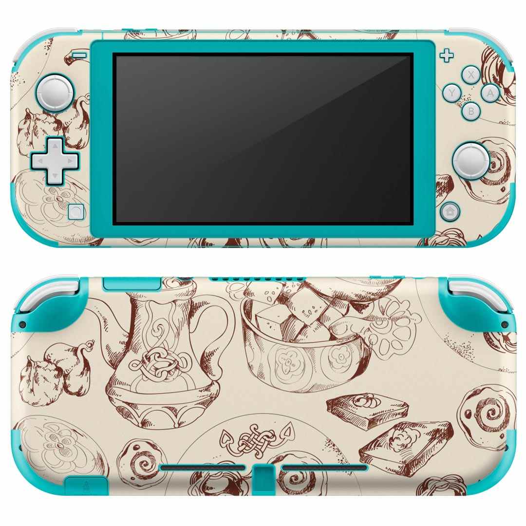 製品名 Nintendo Switch Lite専用 デザインスキンシール セット内容 Nintendo Switch Lite本体用スキンシール（裏表）各1枚 ※液晶側シールは2パーツに分かれていますニンテンドースイッチライト専用です。据え置き機のSwitch本体やJoyコンには対応していません。 商品特徴 3M社製の再剥離性シートを素材に採用し、細かな位置調整がしやすく貼り直しが容易です。また、エアフリーでもありますので気泡が簡単に逃げるので、キレイに貼ることができます。専用の業務プリンターを使い、商品画像と遜色のない美しい印刷仕上がり。 注意事項 画像はサンプルですので、ご覧の環境によっては多少色味に違いを感じる場合がございます。 イメージと違った、モニターと色味が異なるという理由での交換や返金はご対応出来かねます。スキンシールのみの販売で、ニンテンドースイッチ本体などは付属しません。シワができた場合、ドライヤーなどで軽く温め、外側に向けてシワを伸ばすように貼ってください。初回貼付時の位置調整や貼り直しは可能ですが、しっかりと押し付けて接着させた後の再剥離、再利用は保証しておりません。また接着部に油分や汚れが付着しますと角の部分は剥がれやすくなりますので、貼付時はあまり触れないようにご注意ください。無地のセミグロスシートにデザインをプリントした商品で、デコなどの加工はございません。 凹凸や光沢があるように見えたり布地や金属を素材にしたように見える商品もありますが、デザインの図版によるものです。印刷時に微妙な画像のズレが生じる場合がございます。ご注文後に1点1点制作する受注生産品の為、不良品以外のご返品や交換は固くお断りします。 商品発送 完全受注生産のハンドメイド商品となりますので、既製品と比べて発送までお時間を頂いています。 基本的に決済確認後2?3営業日、最大で10営業日での発送となります。繁忙期や休業日明けの場合はさらに時間がかかる場合があります。 その際には別途メールにてご連絡致します。メール便の場合、発送日から到着までに2?4日ほどかかる場合が多く、紛失などの保障もご対応できかねます。あらかじめご了承下さい。