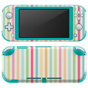 igsticker Nintendo Switch Lite 専用 デザインスキンシール 全面 ニンテンドー スイッチ ライト 専用 ゲーム機 カバー アクセサリー フィルム ステッカー エアフリー 008407 ストライプ　カラフル　パステル