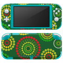 igsticker Nintendo Switch Lite 専用 デザインスキンシール 全面 ニンテンドー スイッチ ライト 専用 ゲーム機 カバー アクセサリー フィルム ステッカー エアフリー 008416 丸 水玉 グリーン 模様|詳細画像
