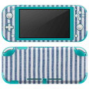 igsticker Nintendo Switch Lite 専用 デザインスキンシール 全面 ニンテンドー スイッチ ライト 専用 ゲーム機 カバー アクセサリー フィルム ステッカー エアフリー 008426 青　ブルー　ストライプ　模様