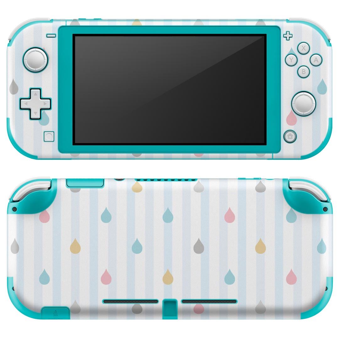 igsticker Nintendo Switch Lite 専用 デザインスキンシール 全面 ニンテンドー スイッチ ライト 専用 ゲーム機 カバー アクセサリー フィルム ステッカー エアフリー 008448 パステル カラフル しずく ストライプ