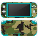 igsticker Nintendo Switch Lite 専用 デザインスキンシール 全面 ニンテンドー スイッチ ライト 専用 ゲーム機 カバー アクセサリー フィルム ステッカー エアフリー 008469 模様 グリーン 緑 迷彩