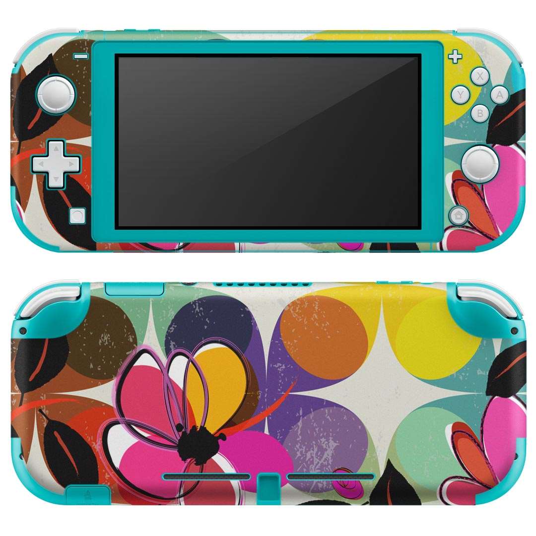 igsticker Nintendo Switch Lite 専用 デザインスキンシール 全面 ニンテンドー スイッチ ライト 専用 ゲーム機 カバー アクセサリー フィルム ステッカー エアフリー 008472 花 カラフル 模様