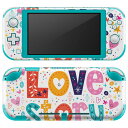 igsticker Nintendo Switch Lite 専用 デザインスキンシール 全面 ニンテンドー スイッチ ライト 専用 ゲーム機 カバー アクセサリー フィルム ステッカー エアフリー 008482 花 ハート 文字