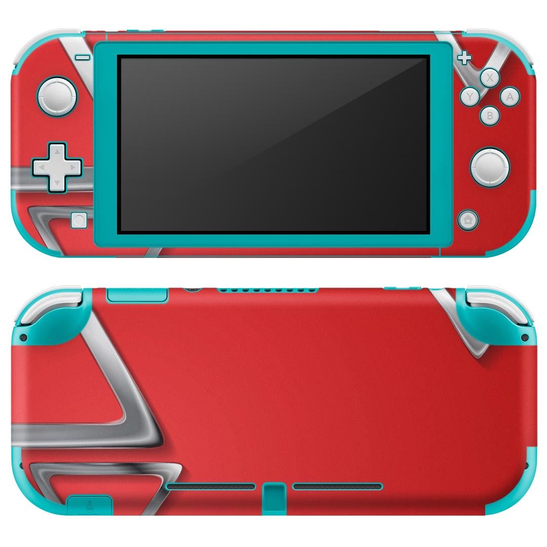 igsticker Nintendo Switch Lite 専用 デザインスキンシール 全面 ニンテンドー スイッチ ライト 専用 ゲーム機 カバー アクセサリー フィルム ステッカー エアフリー 008498 赤　レッド　三角　模様