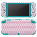 igsticker Nintendo Switch Lite 専用 デザインスキンシール 全面 ニンテンドー スイッチ ライト 専用 ゲーム機 カバー アクセサリー フィルム ステッカー エアフリー 008508 ピンク　模様　チェック