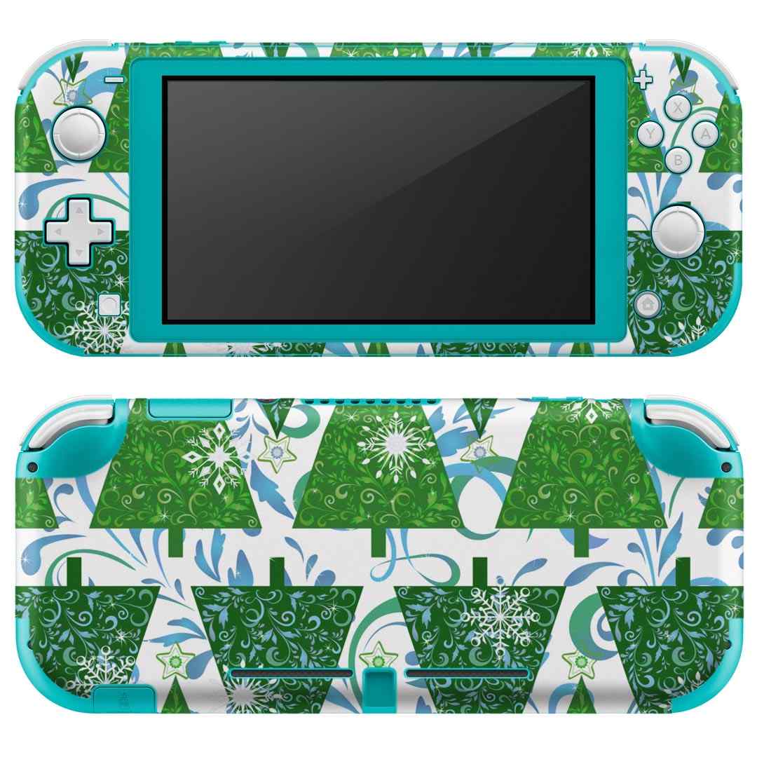 igsticker Nintendo Switch Lite 専用 デザインスキンシール 全面 ニンテンドー スイッチ ライト 専用 ゲーム機 カバー アクセサリー フィルム ステッカー エアフリー 008546 雪　結晶　冬　植物　星　スター