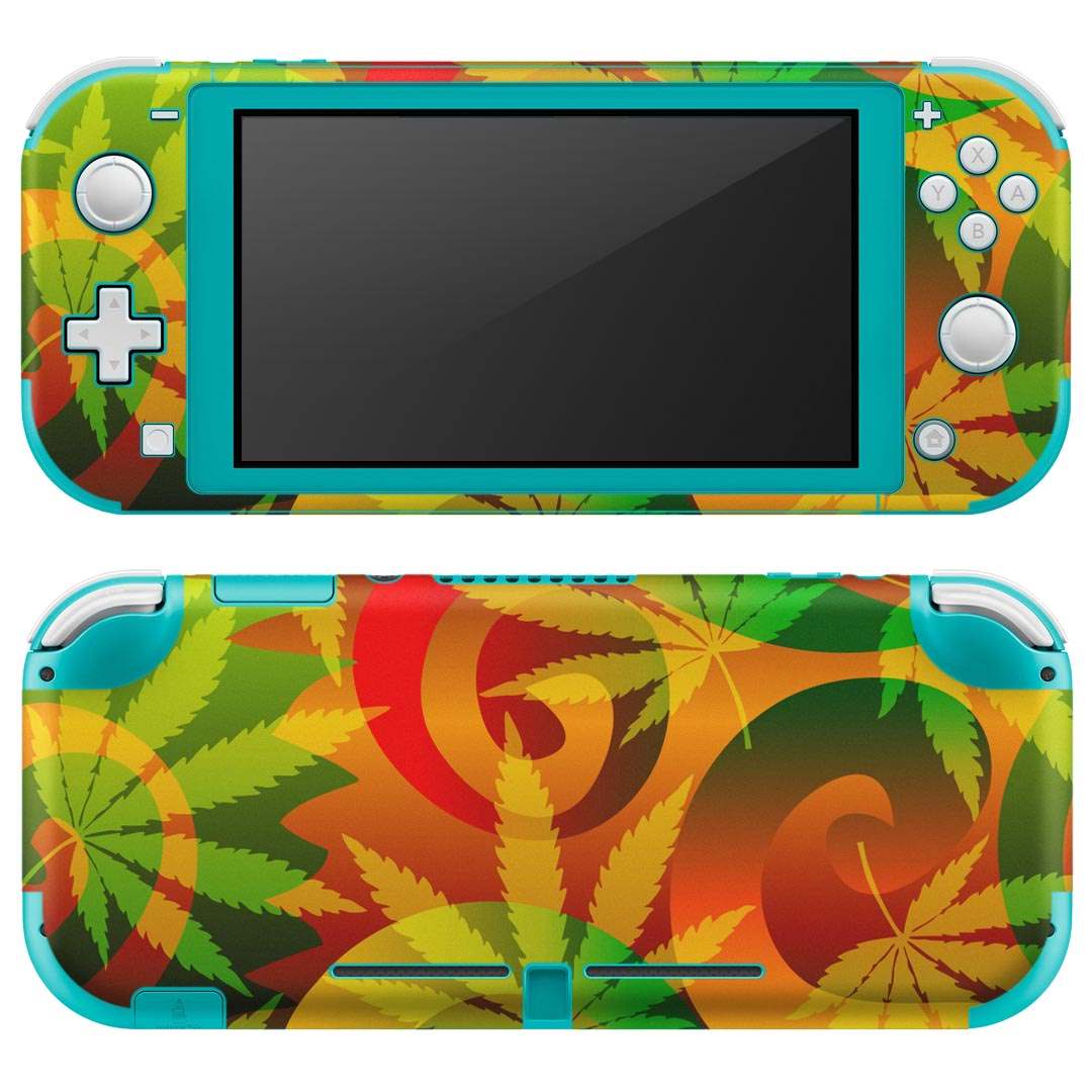 igsticker Nintendo Switch Lite 専用 デザインスキンシール 全面 ニンテンドー スイッチ ライト 専用 ゲーム機 カバー アクセサリー フィルム ステッカー エアフリー 008569 植物 緑 グリーン 赤 レッド