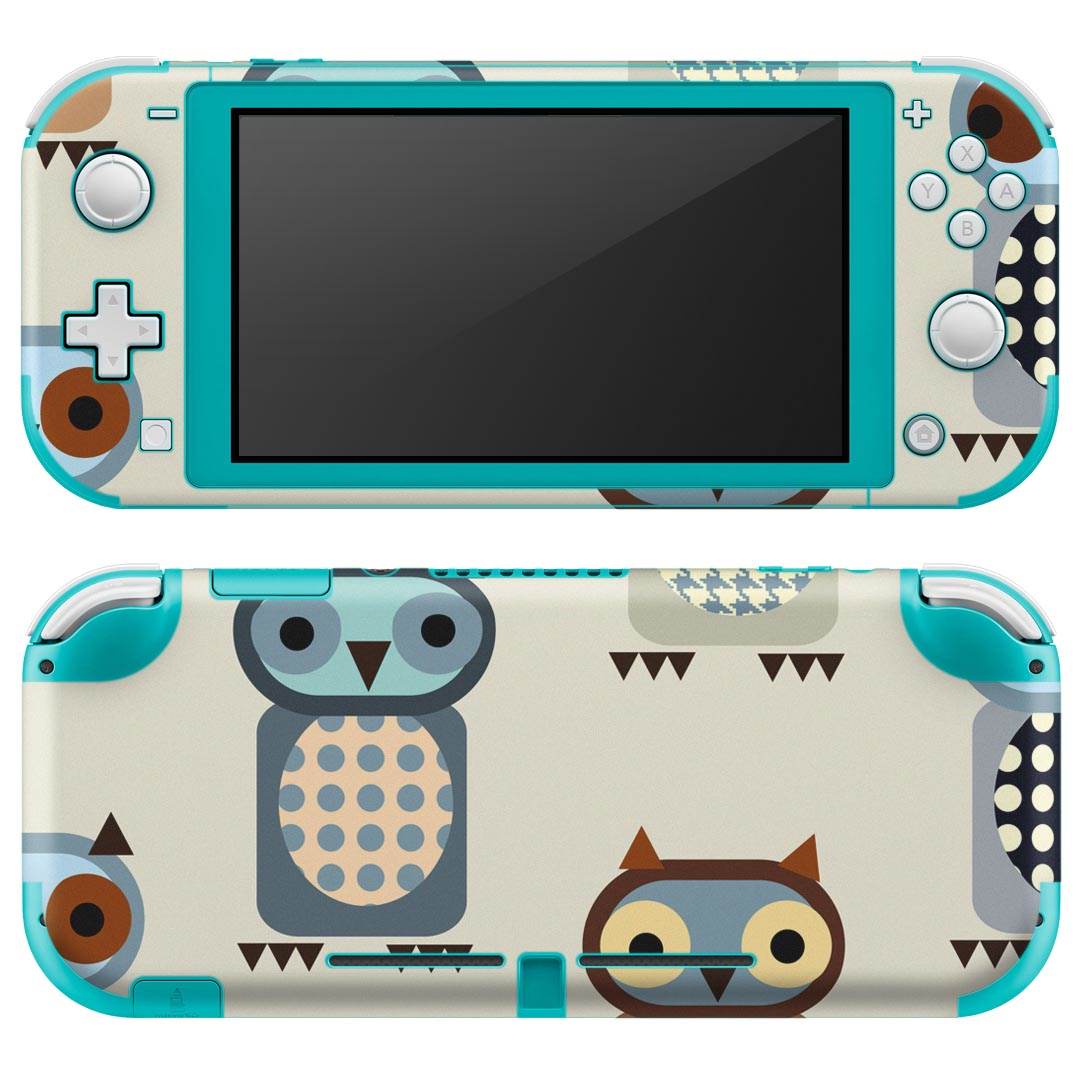 igsticker Nintendo Switch Lite 専用 デザインスキンシール 全面 ニンテンドー スイッチ ライト 専用 ゲーム機 カバー アクセサリー フィルム ステッカー エアフリー 008579 フクロウ　模様　イラスト