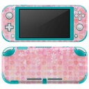igsticker Nintendo Switch Lite 専用 デザインスキンシール 全面 ニンテンドー スイッチ ライト 専用 ゲーム機 カバー アクセサリー フィルム ステッカー エアフリー 008590 クール 花 ピンク 桜 水玉