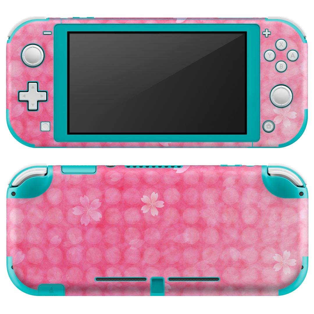 igsticker Nintendo Switch Lite 専用 デザインスキンシール 全面 ニンテンドー スイッチ ライト 専用 ゲーム機 カバー アクセサリー フィルム ステッカー エアフリー 008591 クール 花 ピンク 桜