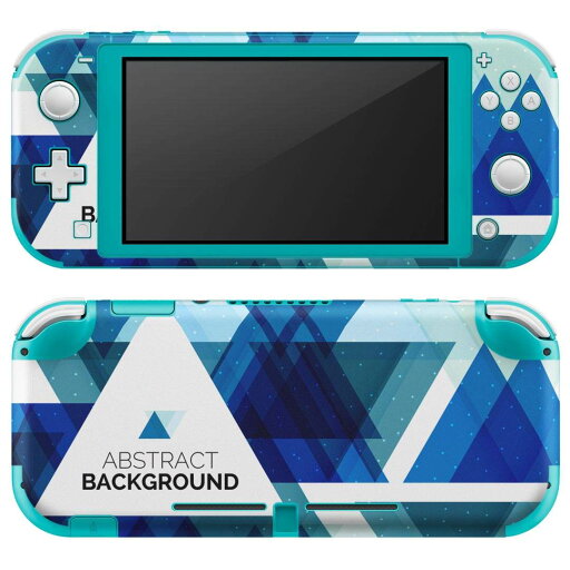 igsticker Nintendo Switch Lite 専用 デザインスキンシール 全面 ニンテンドー スイッチ ライト 専用 ゲーム機 カバー アクセサリー フィルム ステッカー エアフリー 008592 三角 青 ブルー 模様