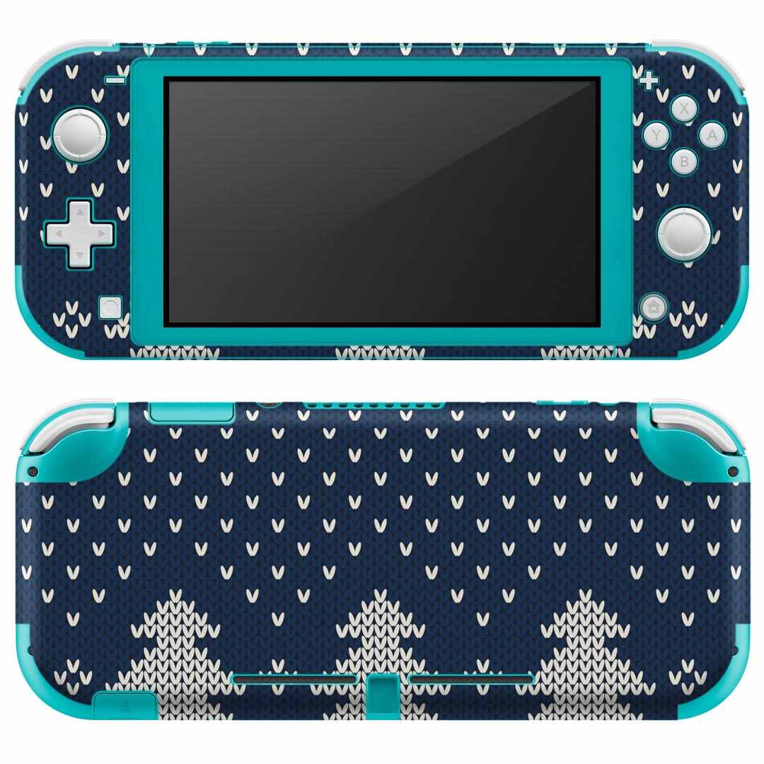 igsticker Nintendo Switch Lite 専用 デザインスキンシール 全面 ニンテンドー スイッチ ライト 専用 ゲーム機 カバー アクセサリー フィルム ステッカー エアフリー 008602 冬　雪　紺　白　ホワイト　模様