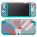 igsticker Nintendo Switch Lite 専用 デザインスキンシール 全面 ニンテンドー スイッチ ライト 専用 ゲーム機 カバー アクセサリー フィルム ステッカー エアフリー 008605 丸　ストライプ　赤　水色　模様