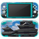 igsticker Nintendo Switch Lite 専用 デザインスキンシール 全面 ニンテンドー スイッチ ライト 専用 ゲーム機 カバー アクセサリー フィルム ステッカー エアフリー 008626 日本語・和柄 写真 城 空 青 ブルー(2)