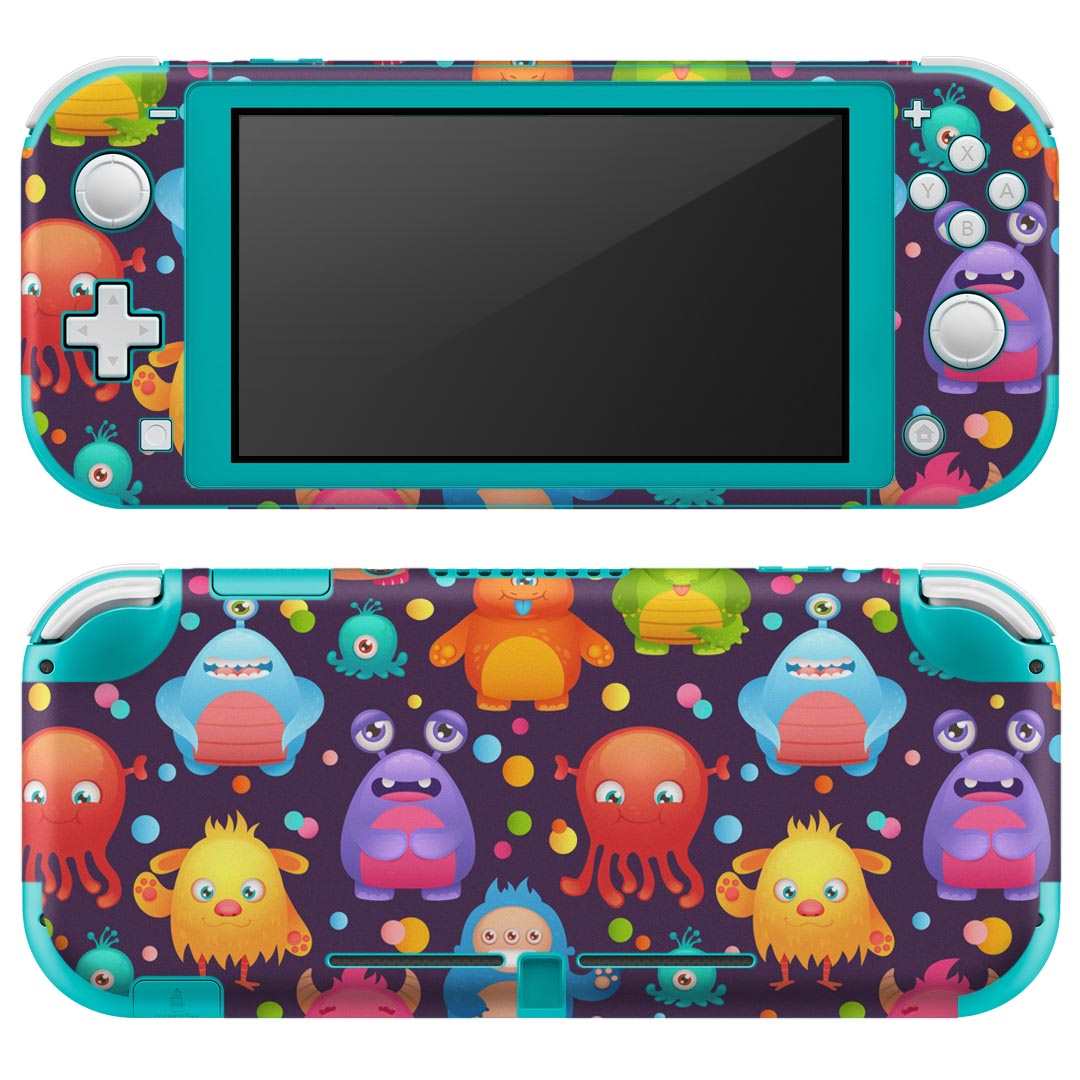 igsticker Nintendo Switch Lite 専用 デザインスキンシール 全面 ニンテンドー スイッチ ライト 専用 ゲーム機 カバー アクセサリー フィルム ステッカー エアフリー 008664 モンスター　カラフル　キャラクター