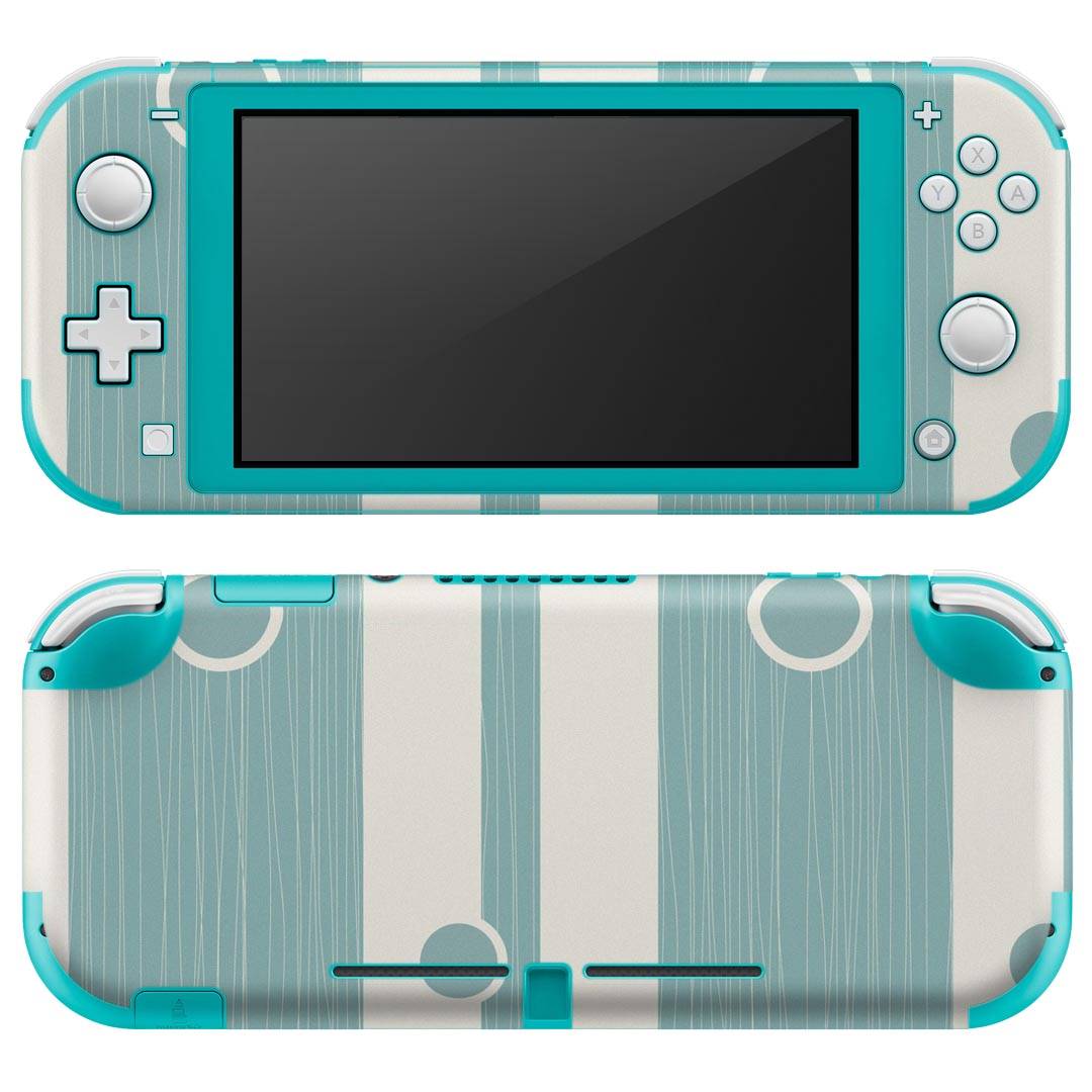 igsticker Nintendo Switch Lite 専用 デザインスキンシール 全面 ニンテンドー スイッチ ライト 専用 ゲーム機 カバー アクセサリー フィルム ステッカー エアフリー 008689 水色　模様　ストライプ