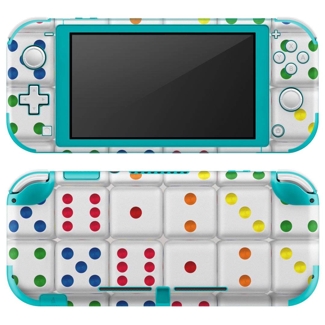 igsticker Nintendo Switch Lite 専用 デザインスキンシール 全面 ニンテンドー スイッチ ライト 専用 ゲーム機 カバー アクセサリー フィルム ステッカー エアフリー 008704 サイコロ カラフル
