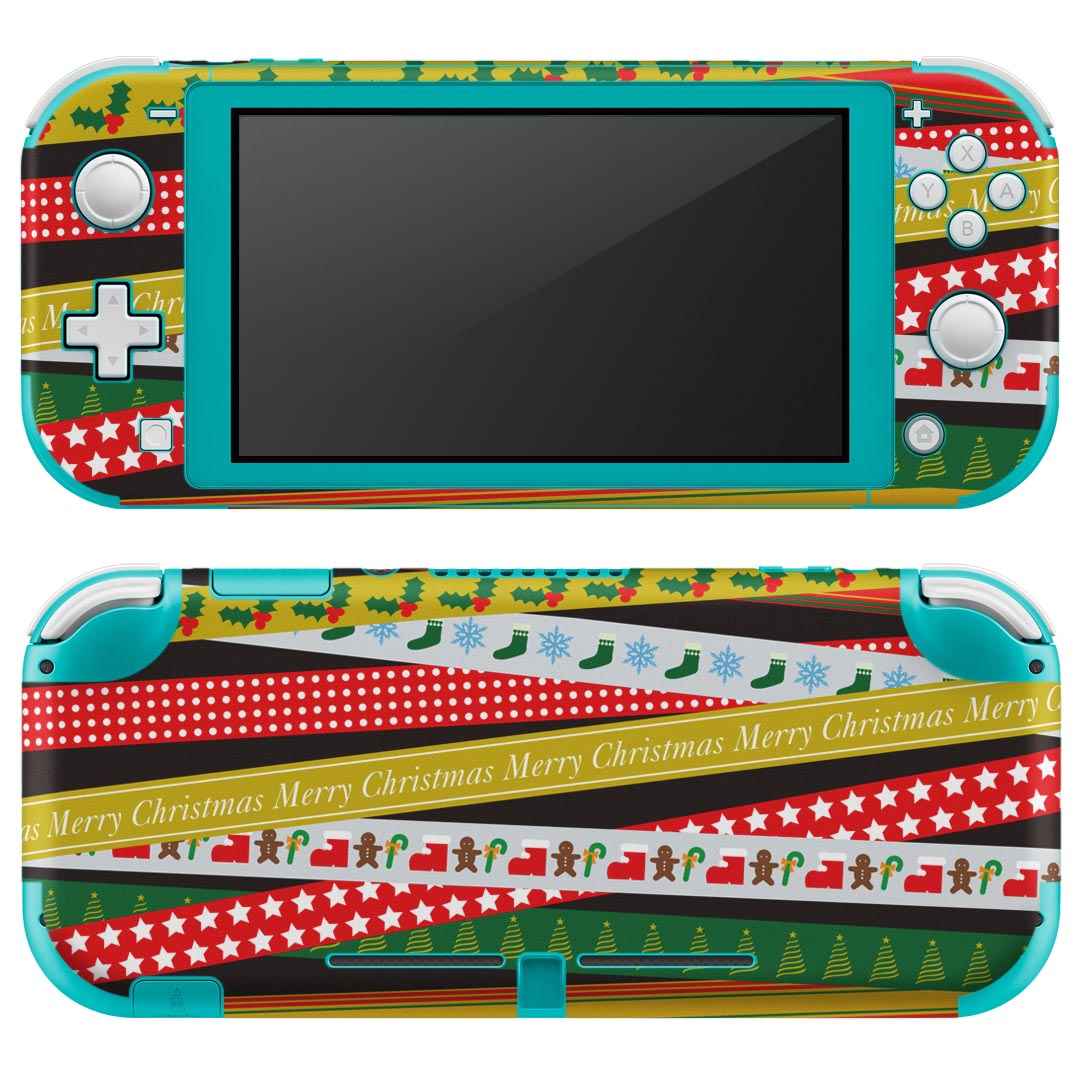 igsticker Nintendo Switch Lite 専用 デザインスキンシール 全面 ニンテンドー スイッチ ライト 専用 ゲーム機 カバー アクセサリー フィルム ステッカー エアフリー 008708 クリスマス　ライン　カラフル
