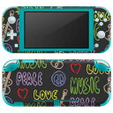 igsticker Nintendo Switch Lite 専用 デザインスキンシール 全面 ニンテンドー スイッチ ライト 専用 ゲーム機 カバー アクセサリー フィルム ステッカー エアフリー 008725 音楽 ギター カラフル
