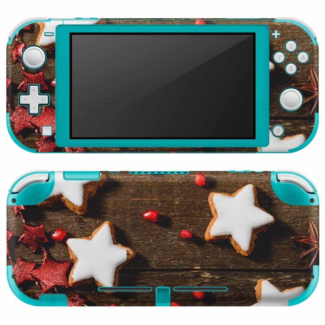 igsticker Nintendo Switch Lite 専用 デザインスキンシール 全面 ニンテンドー スイッチ ライト 専用 ゲーム機 カバー アクセサリー フィルム ステッカー エアフリー 008768 写真 星 スター クッキー